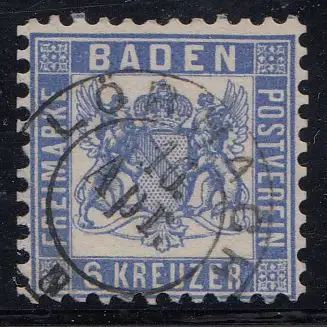 Baden, Mi.Nr. 19, Wappen, gestempelt 