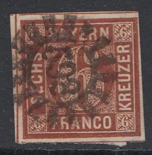Bayern, Mi.Nr. 4II, Wertziffer im Kreis, gestempelt "598" (Bonnland?)