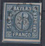 Bayern, Mi.Nr. 10, Wertziffer im Kreis, "Quadratausgabe"