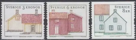 Schweden Mi.Nr. 2419-21 Ländliche Wohnhäuser (3 Werte)