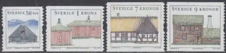 Schweden Mi.Nr. 2443-46 Ländliche Wohnhäuser (4 Werte)
