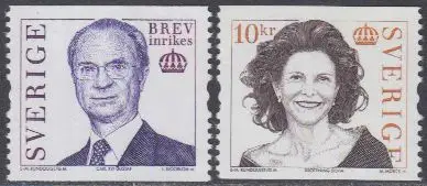 Schweden Mi.Nr. 2457-58 Freim. König Carl XVI Gustav, Königin Silvia (2 Werte)
