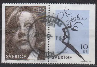 Schweden Mi.Nr. 2485Dl+2486Dr Greta Garbo (Zdr.)