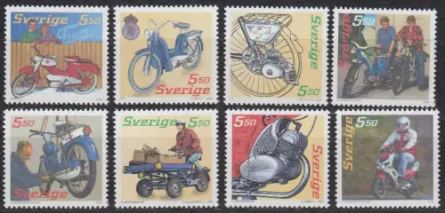 Schweden Mi.Nr. 2493-2500 Mopeds (8 Werte)