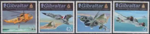 Gibraltar Mi.Nr. 1473-76 Royal Air Force Geschwader, Flugzeuge (4 Werte)