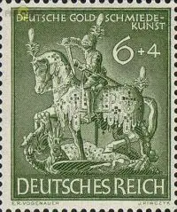 D,Dt.Reich Mi.Nr. 860 Goldschmiedekunst, Ritter St. Georg (6+4)
