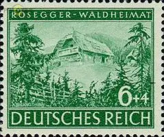 D,Dt.Reich Mi.Nr. 855 Rosegger Geburtshaus (6+4)