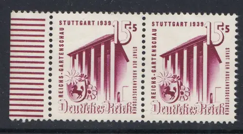 D,Dt.Reich Mi.Nr. 693 Gartenschau Stuttgart, (15+5) ** Paar vom Seitenrand