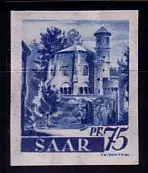 D, Saar, Mi.Nr. 222XP Freimarken Wz.Wellenl.fall. UNGEZÄHNT (75 Pf)