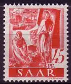 D, Saar, Mi.Nr. 219Y Freimarken Wz.Wellenlinien steigend (45 Pf)