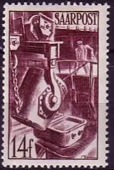 D, Saar, Mi.Nr. 249 Freimarken Wiederaufbau des Saarlandes (Saar III) (14 Fr)