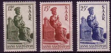 D, Saar, Mi.Nr. 293-295 Heiliges Jahr 1950 (3 Werte)