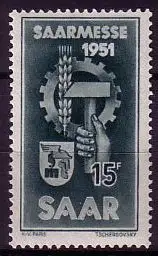 D, Saar, Mi.Nr. 306 Saarmesse 1951 (15 Fr)