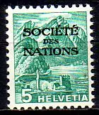 Schweiz SDN Mi.Nr. 48y Freim. der Schweiz MiNr. 298y mit Aufdruck (5)
