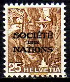 Schweiz SDN Mi.Nr. 52y Freim. der Schweiz MiNr. 302y mit Aufdruck (25)