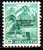 Schweiz SDN Mi.Nr. 71 Freim. der Schweiz MiNr. 298 mit Aufdruck (5)
