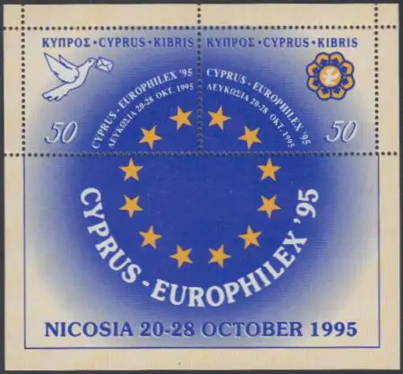 Zypern Mi.Nr. Block 17 Europ.Briefmarkenausstellg.CYPRUS-EUROPHILEX '96