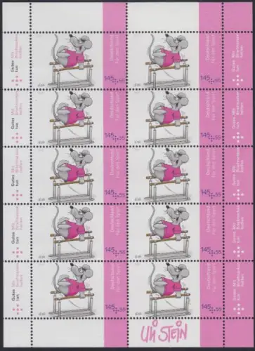 D,Bund Mi.Nr. Klbg.3006 Sporthilfe, Comic von Uli Stein, Barrenmaus
