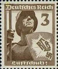 D,Dt.Reich Mi.Nr. 643 Luftschutz, Schildträger mit Helm (3)