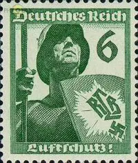 D,Dt.Reich Mi.Nr. 644 Luftschutz, Schildträger mit Helm (6)