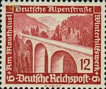 D,Dt.Reich Mi.Nr. 639 Winterhilfswerk, Alpenstraße, Brücke (12+6)