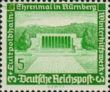 D,Dt.Reich Mi.Nr. 636 Winterhilfswerk, Ehrenmal Nürnberg (5+3)