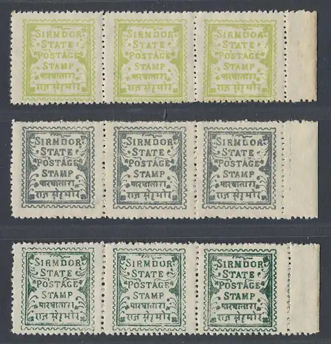Ind. Vertr. Feudalst. Sirmur 1879-1880 Nr 1-2 Postfrisch / ** 10079