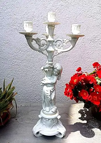 Antiker Porzellan Kerzenleuchter Tettau vor 1937