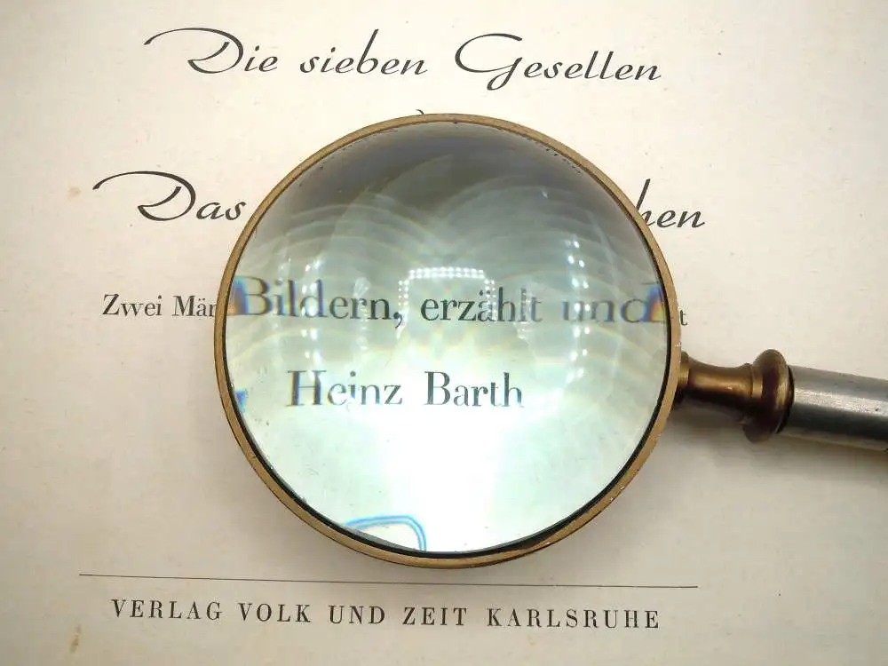 Antike Aufsatzlupe Auflegelupe Lese Lupe mit geschnitztem Griff 1