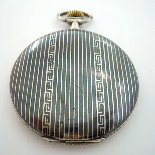 Silvana - Huguenin Freres, Schweizer Tula Silber Savonette-Taschenuhr um 1920
