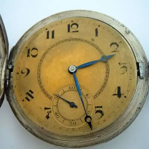 Silvana - Huguenin Freres, Schweizer Tula Silber Savonette-Taschenuhr um 1920