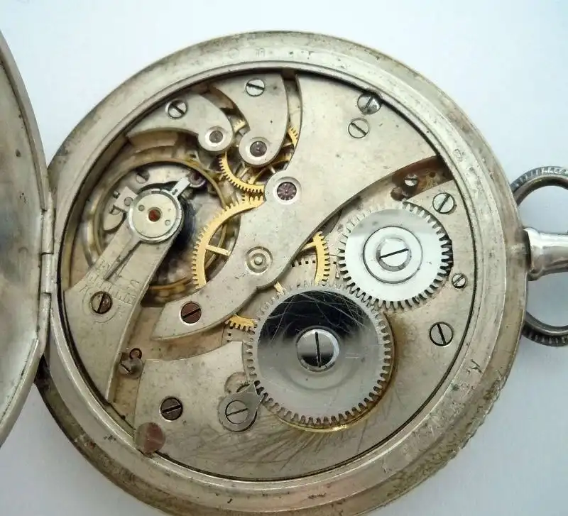 Silvana - Huguenin Freres, Schweizer Tula Silber Savonette-Taschenuhr um 1920 3