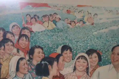 Original China Propaganda Poster Druckgrafik Mao 1970er Jahre