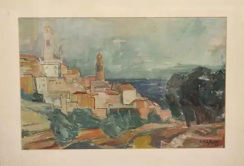 Gouache/Oel Gemaelde, Italienische Landschaft, Otto Michael Schmitt (1904-1992)