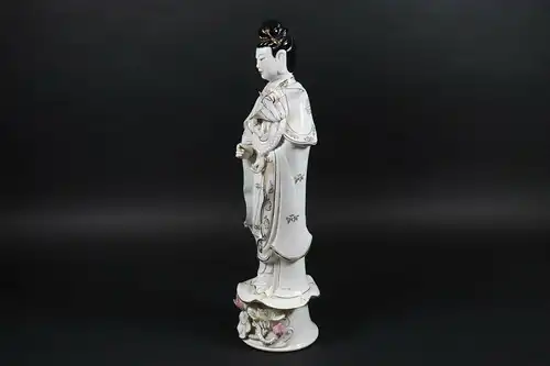 Vintage Guanyin auf Lotus, 45 cm hoch
