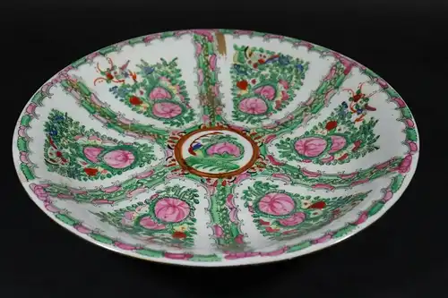 Vintage Chinesischer Teller, Famille Rose verte, 36 cm