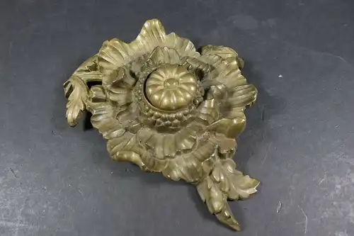 Jugendstil Bronze Tintenfass Blume, Depose gemarkt