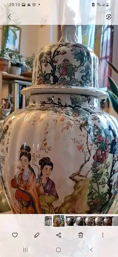 Chinesische Vintage Tempel Vase mit Foo Hund, 41 cms