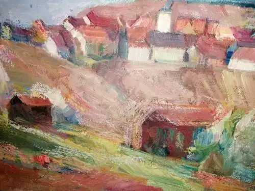 2  x Oelgemaelde Dorfansichten, Fred WInkler (1907-1990)