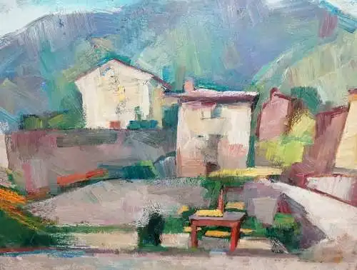 2  x Oelgemaelde Dorfansichten, Fred WInkler (1907-1990)