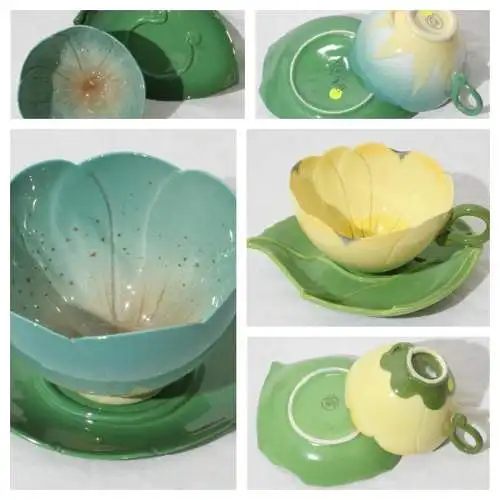 Zwei Vintage Mustardseed & Moonshine Tassen u Untersetzer