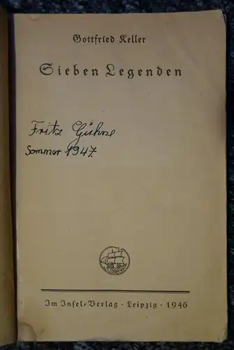 Gottfried Keller: Sieben Legenden. 
