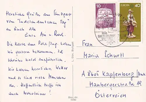 8 - Deutschland - Stuttgart , Rathaus , altes Schloß , Hauptbahnhof , Königsbau - gelaufen 1979