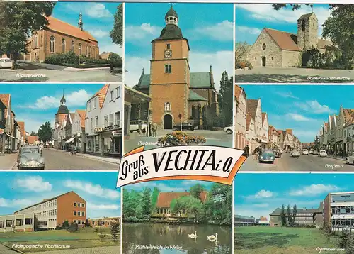 9 - Deutschland - Vechta , Pädagogische Hochschule , Probsteikirche , Gymnasium - gelaufen 1971