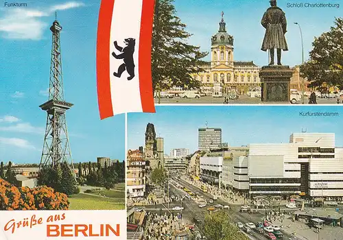 10 - Deutschland - Berlin , Funkturm , Schloß Charlottenburg , Kurfürstendamm - gelaufen 1983