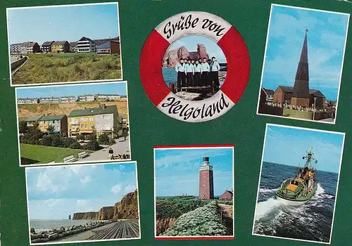 27 - Deutschland - Helgoland , Haus , Kirche , Boot - gelaufen 1973