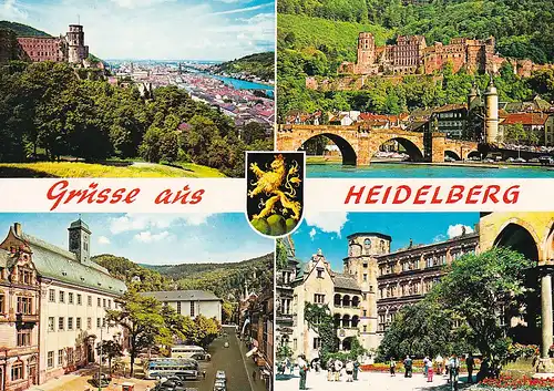 29 - Deutschland - Heidelberg , Schloß , Schloßhof , Brücke , Universität - gelaufen 1983