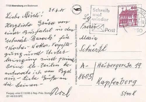 30 - Deutschland - Meersburg am Bodensee , 7758 , Hafen - gelaufen 1985