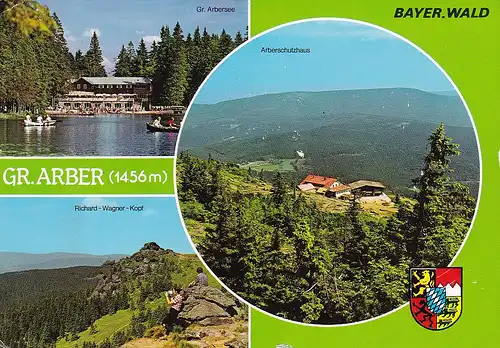 38 - Deutschland - Bayrischer Wald , großer Arber , Arbersee , Arberschutzhaus - gelaufen 1977