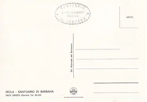 48 - Italien - Grado , Santuario di Barbana , Kirche - nicht gelaufen